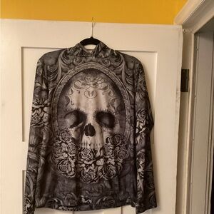 Skull and Roses Graphic Hoodie